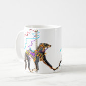 サルキ回転木馬ブラック&タン コーヒーマグカップ (正面左)