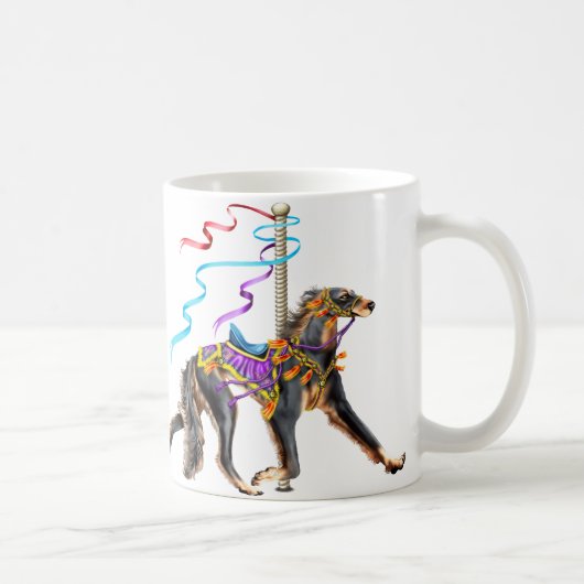 サルキ回転木馬ブラック&タン コーヒーマグカップ (右)