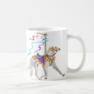サルキ回転木馬ホワイト コーヒーマグカップ