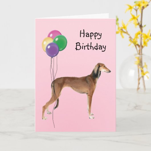 サルキ誕生日風船 カード (黄色い花)