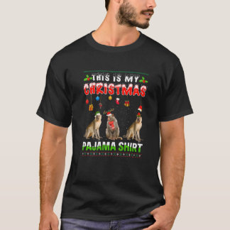 サルクリスマス動物分隊これは私のクリスマスパジ Tシャツ