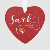 サルク国旗のハート、チャネル諸島 オーナメント (正面)