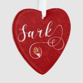 サルク国旗のハート、チャネル諸島 オーナメント (正面)