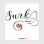 サルク国旗のハート、チャネル諸島 シール (シート)