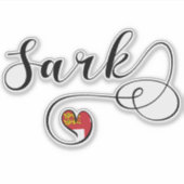 サルク国旗のハート、チャネル諸島 シール (正面)