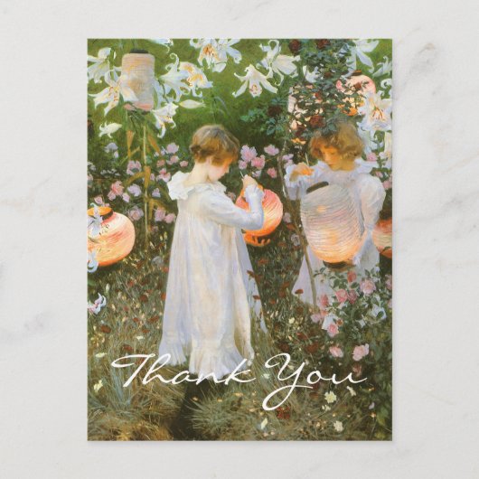 サルゲントのカーネーション、リリー、リリー、バラ ポストカード (正面)