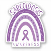 サルコイドーシスパープルレインボーリボン認識度 シール (正面)