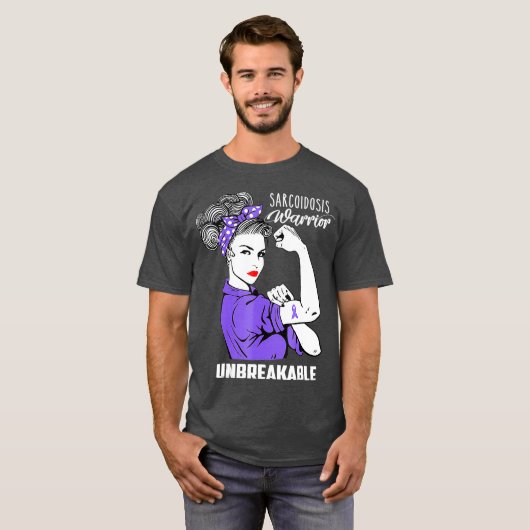 サルコイドーシス戦士の破れない認識度ギフト Tシャツ (正面フル)