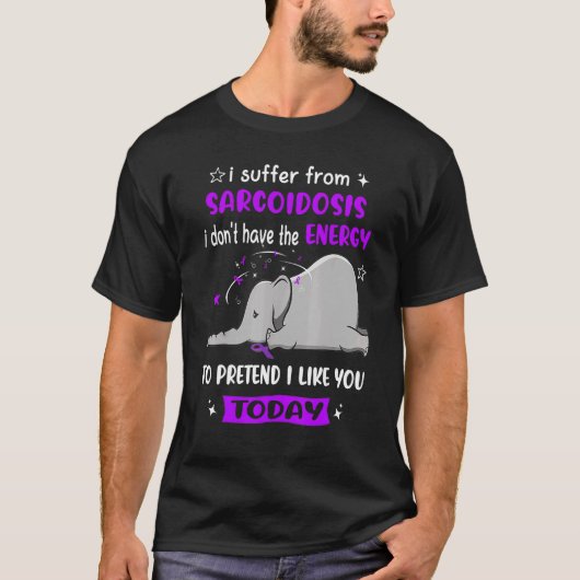 サルコイドーシス認識度ゾウ Tシャツ (正面)