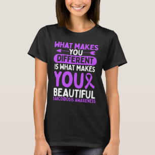 サルコイドーシス認識度ファイターパープルリボン Tシャツ