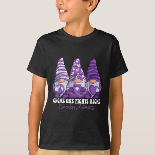 サルコイドーシス認識度月紫リボングノーミー Tシャツ (正面)