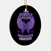 サルコイドーシス認識度父サポートパープル セラミックオーナメント (右)