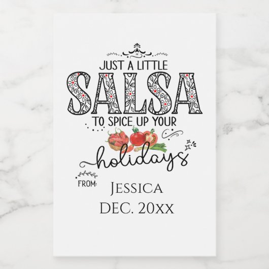 サルサでホリデーシーズンをもっと楽しく 赤 フードラベル (シングルラベル)