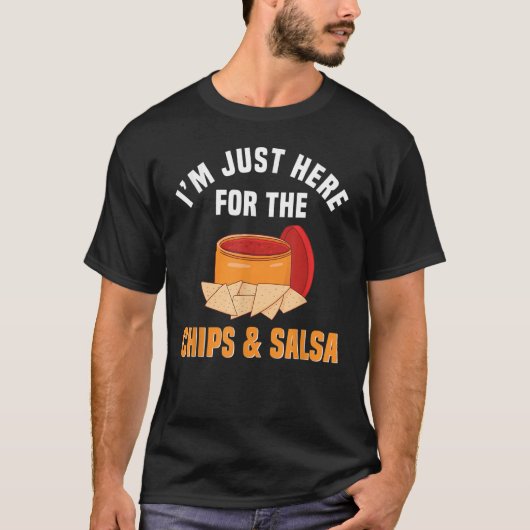 サルサとチップ料理Cinco De Mayoメキシコ料理 Tシャツ (正面)