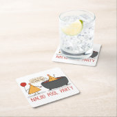 サルサのかわいく、おもしろいなNachoのプールを囲んでのパーティ スクエアペーパーコースター (インサイチュ)