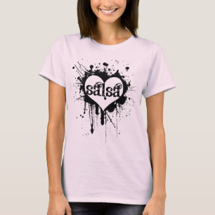 サルサのハートのTシャツ Tシャツ