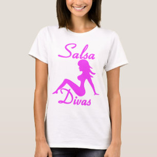 サルサの花型女性歌手のダンスのワイシャツ Tシャツ