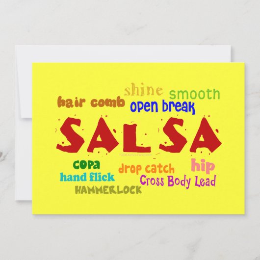 サルサの踊りのダンスの恋人のパーティーの招待 招待状 (正面)