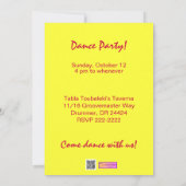 サルサの踊りのダンスの恋人のパーティーの招待 招待状 (裏面)