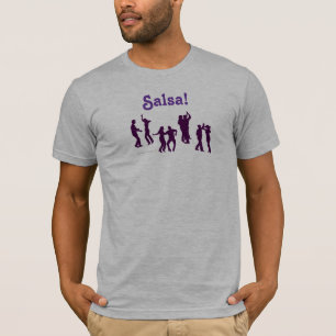 サルサの踊りはカスタムなシルエットを提起します Tシャツ