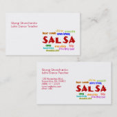 サルサの踊るラテン系のダンスの先生かダンサー 名刺 (正面/裏面)