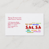サルサの踊るラテン系のダンスの先生かダンサー 名刺 (裏面)