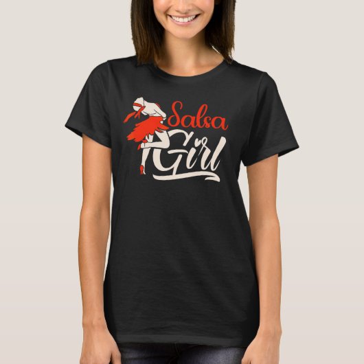 サルサガール踊りラテンダンサーダンス Tシャツ (正面)
