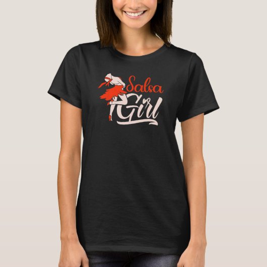 サルサガール踊りラテンダンサーダンス Tシャツ (正面)