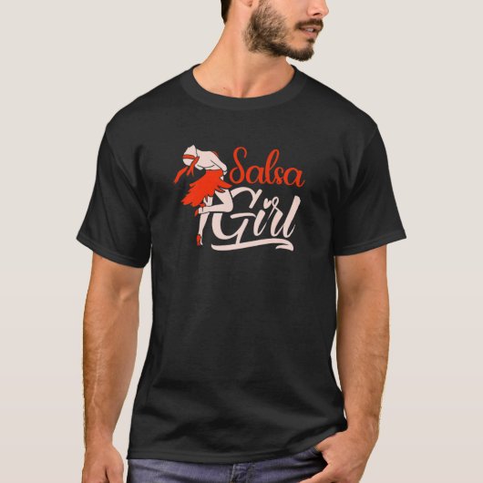 サルサガール踊りラテンダンサーダンス Tシャツ (正面)