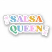 サルサクイーンカワイイモダンタイポグラフィレトロ シール (正面)