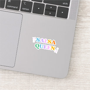 サルサクイーン かわいい モダン タイポグラフィー レトロ シール