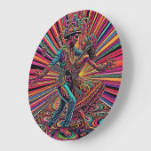 サルササイケデリックタンゴ踊りアート ラージ壁時計 (傾斜)