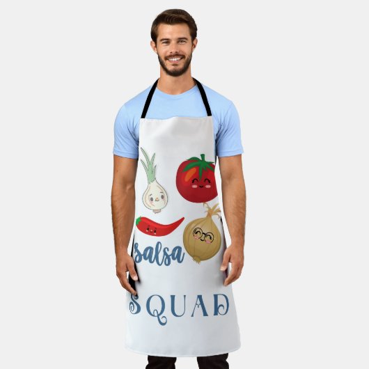 サルサスクワッドかわいいフードユーモア引用文 おもしろい エプロン (着用した状態)