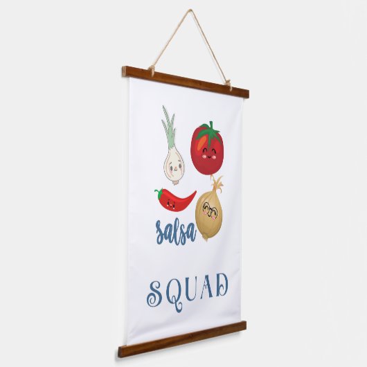 サルサスクワッドかわいいフードユーモア引用文 おもしろい 吊り下げ型タペストリー (傾斜あり)
