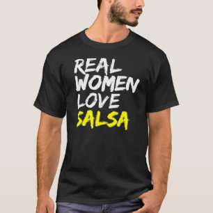サルサダンサー踊りパートナー女性がサルサを愛する Tシャツ