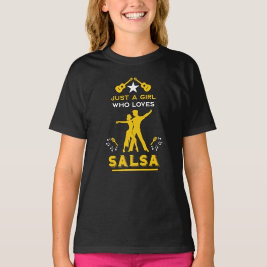 サルサダンスが大好きな女の子 Tシャツ (正面)