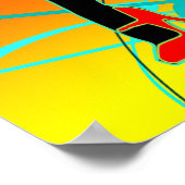 サルサダンスカップルのネオンカラー ポスター (角)