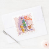 サルサドラマーのスクエアステッカー スクエアシール (封筒)