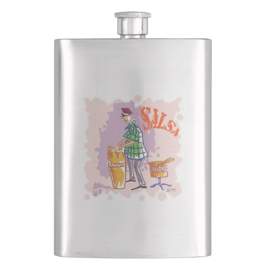 サルサドラマーステンレス鋼フラスコ フラスク (正面)