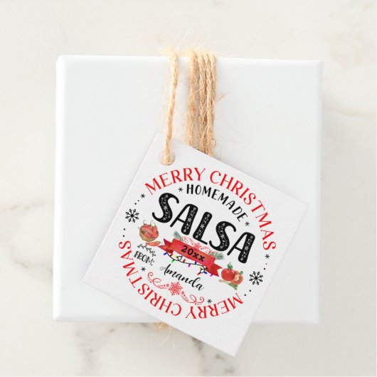 サルサホームメイドメリークリスマスネームジャー フェイバータグ (インサイチュ)