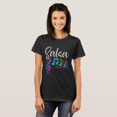 サルサミュージカルノートLatin Music Dance Tシャツ (正面フル)