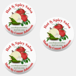 サルサ熱&スパイシー1.5インチサークルフードラベル ラベル