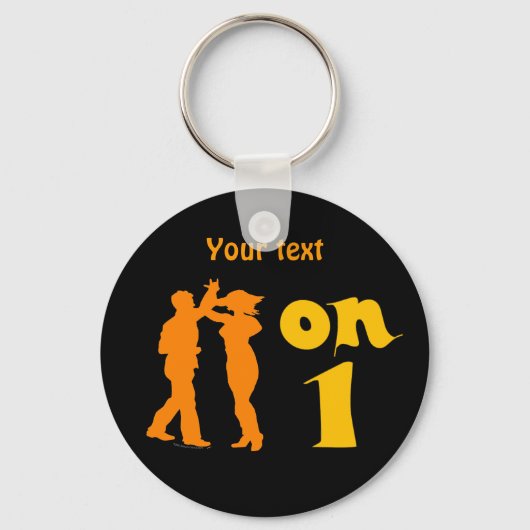 サルサ踊りオンワンシルエットカスタマイズ キーホルダー (正面)