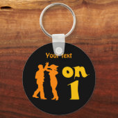 サルサ踊りオンワンシルエットカスタマイズ キーホルダー (正面)