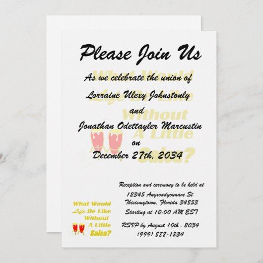 サルサ黄色のコンガスを持たない生活のようなもの 招待状 (正面/裏面)