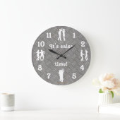 サルサ・ダンサーが自分のイメージを白いシルエットに ラージ壁時計 (ホーム)