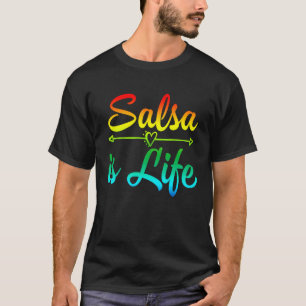 サルサ・デ・プエルトリコ,サルサ踊り・サルサは人生 Tシャツ