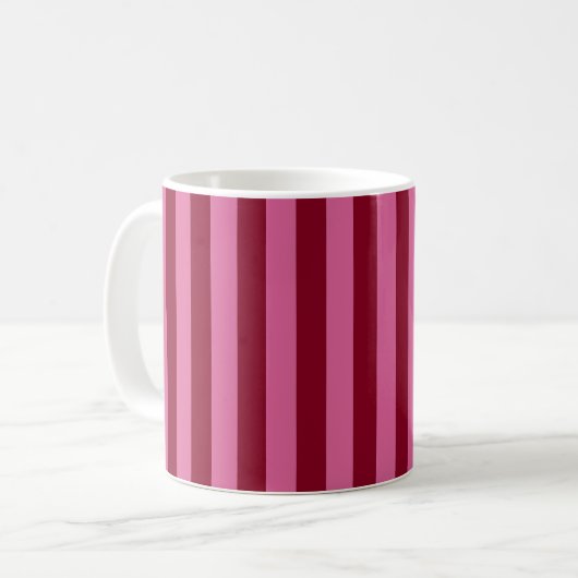 サルサ フラミンゴ ピンク ストライプ コーヒーマグカップ (正面左)