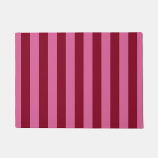 サルサ フラミンゴ ピンク ストライプ ドアマット (正面)