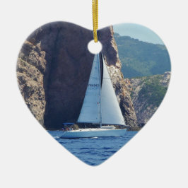 サルジニアの海岸に沿って航海 セラミックオーナメント